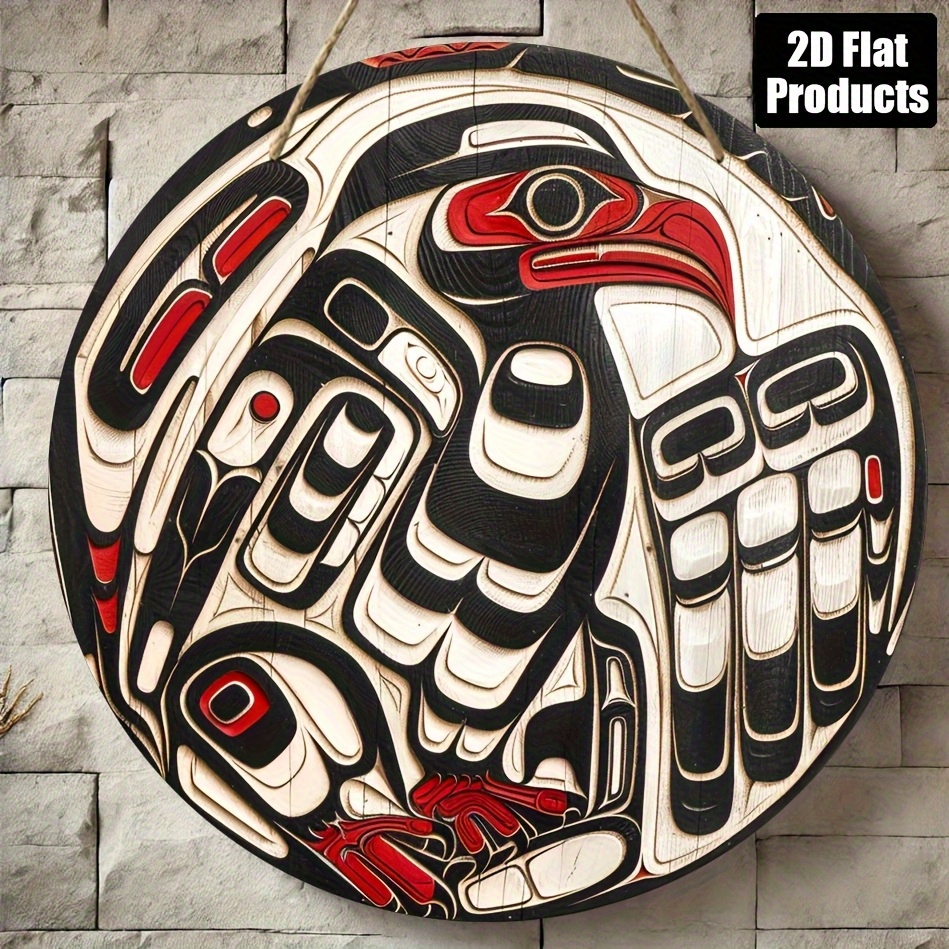 TEMU 2d Flat, 2d Flat Style Themed Round Wooden Decorative Plaque, Suitable For Bar Kitchen Office Decor, Party Decoration, Holiday Gift, 8x8 Inches,
