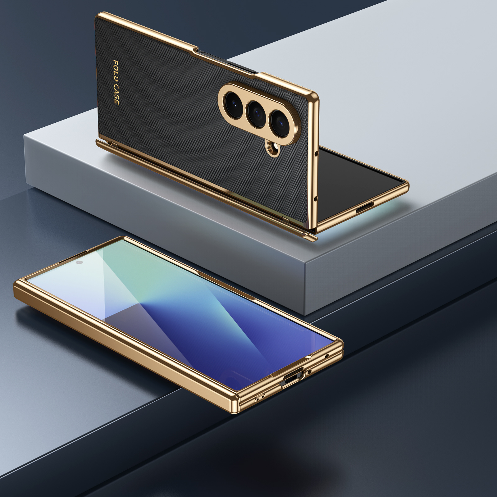 Coque de téléphone - Coque de téléphone TPU tout-en-un avec protection de charnière, convient pour Samsung Z Fold7 Fold6 Fold5 Fold4 Fold3, coque de téléphone pliante d'affaires, &Cadeau pour papa&Cadeau pour papa&Accessoires de téléphone portable