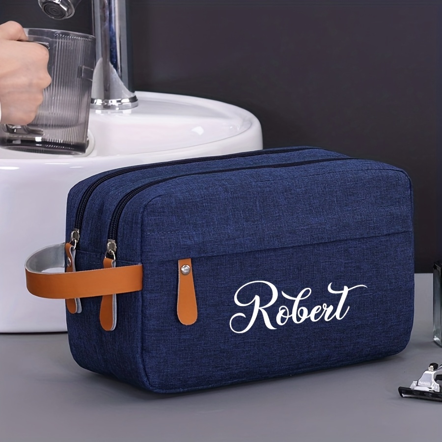 TEMU Trousse de Toilette Personnalisée avec Nom, Pochette Numérique Multifonctionnelle, Organisateur de Voyage en Tissu Oxford, Trousse de Toilette