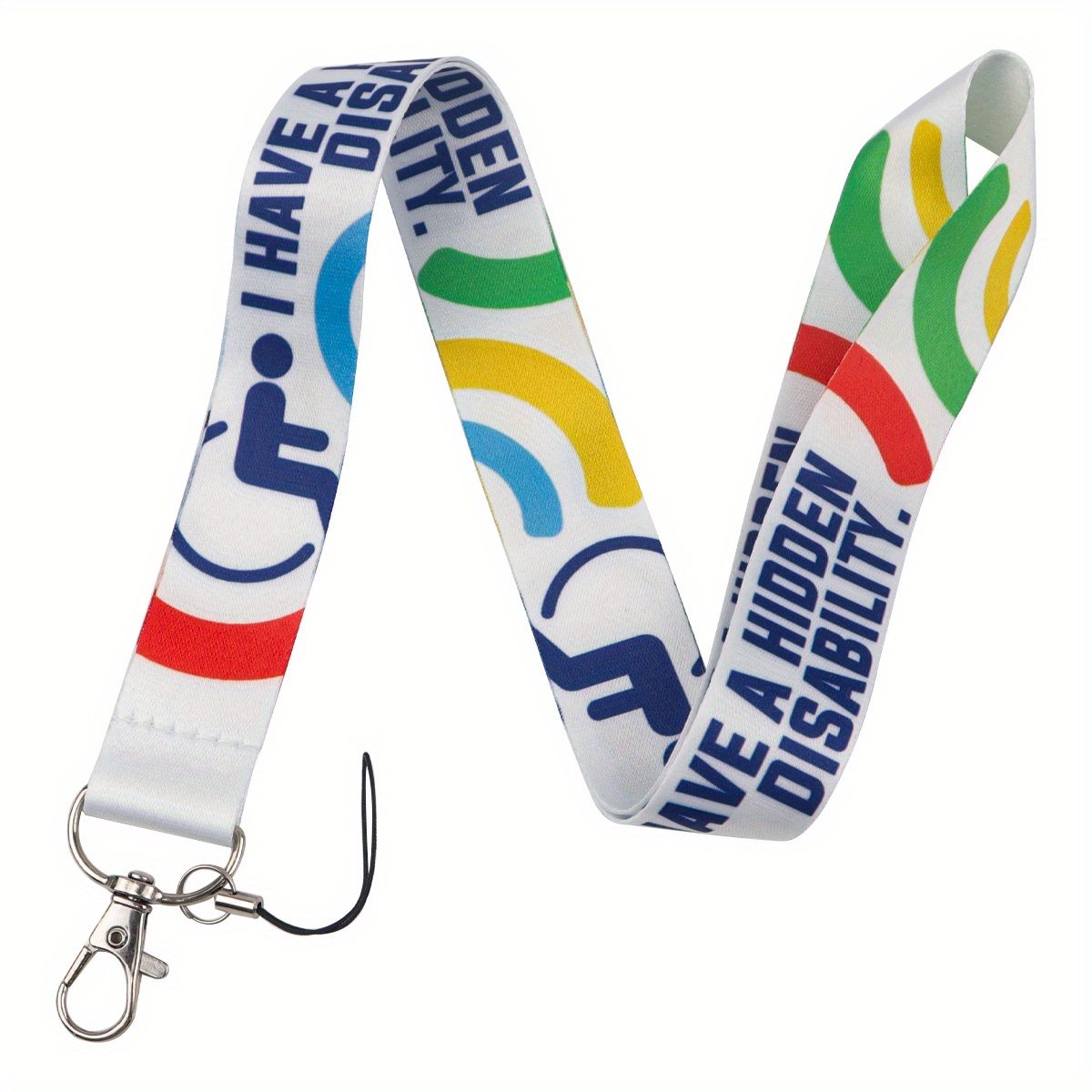 2d Single Piece Lanyard For Disability Awareness, Suitable For Holding Keys, Id Badges, Credit Cards, And Other Additions