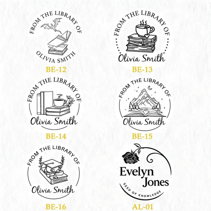 TEMU Personalized Custom Book Embosser, "" Stamp, Design Optional, Custom Book Ticket, Ideal Gift For Book Lovers