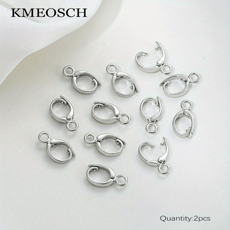 TEMU 2pcs Boucle de Pendentif Plaqué Or Fermoir à Charnière Améliorateur de Pendentif pour la Fabrication de Fournitures d'Addition de Bijoux,