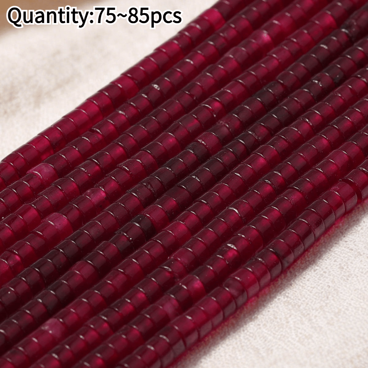 TEMU Iwulabr Natural Transparent Red Carnelian Beads - 2*4mm Smooth Tube Spacer Suitable For Making, Polished Suitable For Bracelets, Necklaces, Home