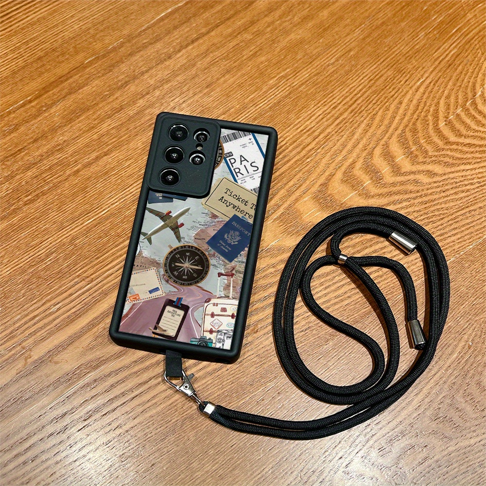 TEMU Phone Case: Compass With Lanyard: Gaozhu Phone Case Suitable For Galaxy S24 S23 S22 S21 S20 A52 A52s A53 A54 A55 A34 A33 A32 A25 A24 A23 A14 A13