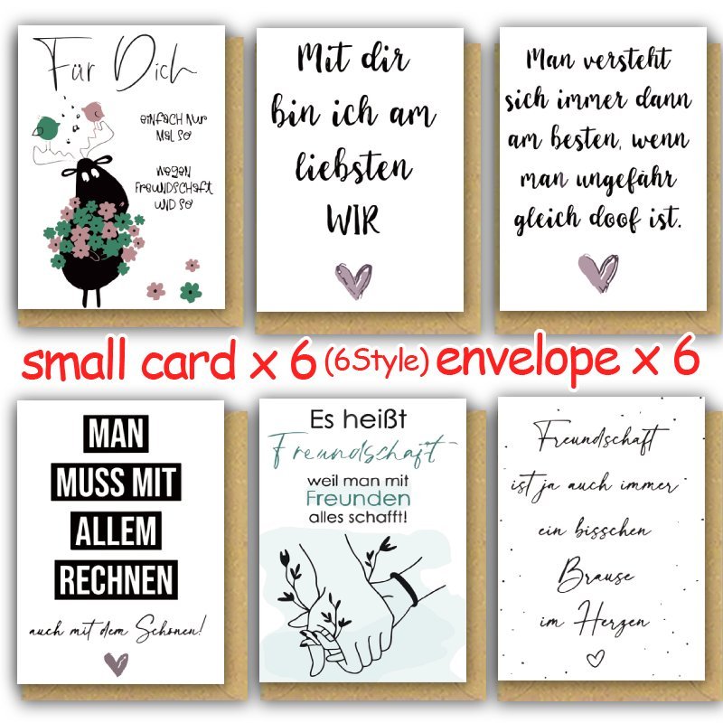 

6pcs & Greeting Cards With Envelopes - Valentine's, Birthdays, Anniversaries | Assorted Designs On High-quality Paper