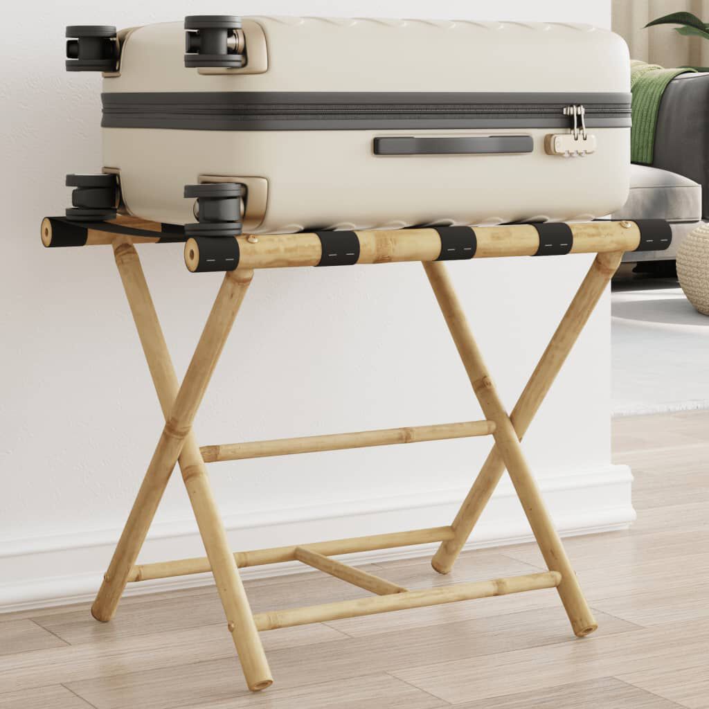 folding luggage rack 62x42x50 5cm bamboo luggage racks