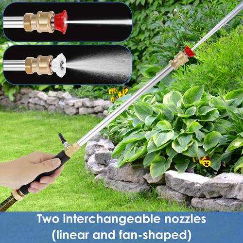 heavy duty pressure washer wand with 2 nozzles multi functional garden hose attachment cars and patios durable aluminum alloy material