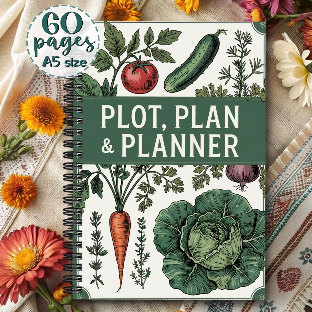 TEMU 1-pack Haroloen Gardening Journal & Planner - Spiral Bound Vegetable Garden With Monthly Harvest Calendar, Pest Control Log, Planting Schedule,