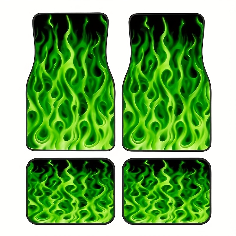 TEMU Set Of 4 Hip-hop Flame Design Car Floor Mats, Suitable For Front And Back Seats