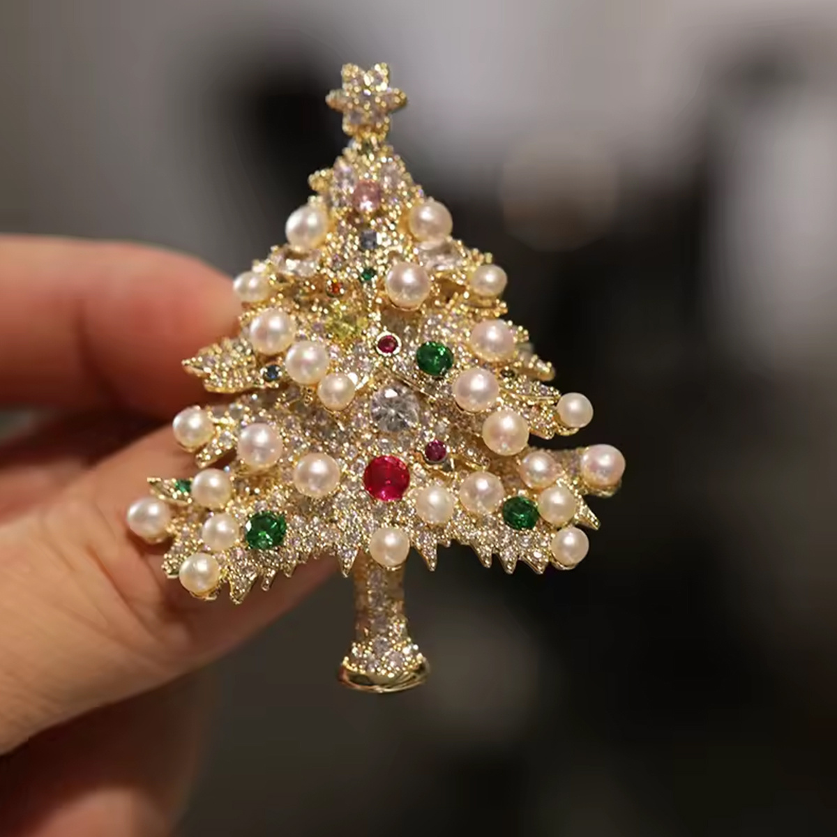 TEMU Trendy Christmas Tree Brooches For Women Unisex Christmas Day Plant Pins Badges Holiday Party Gifts Jewellery Accessories