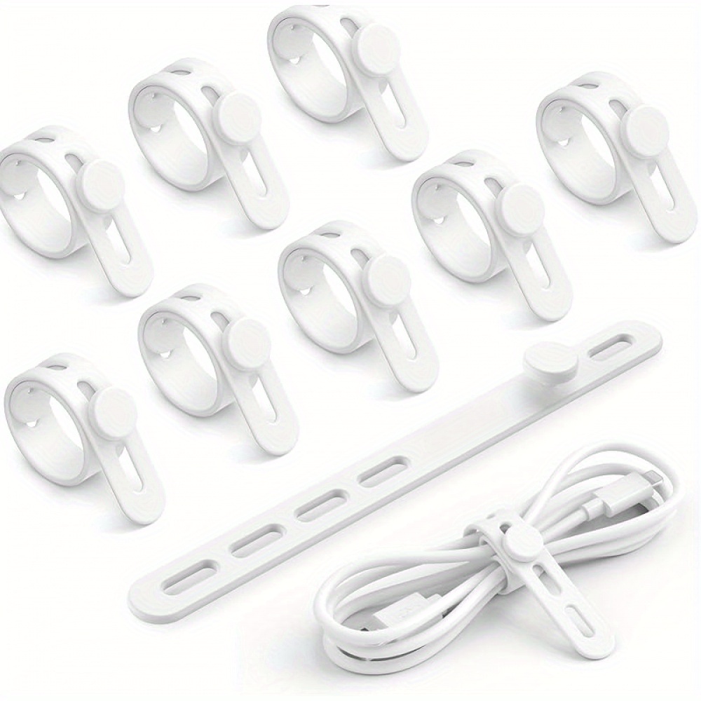 5pcs Durable Silicone Cable Ties for Cord Organisation