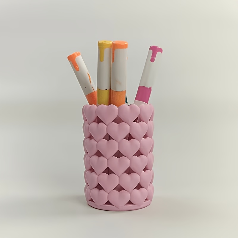 TEMU Trousse à crayons créative de cœur | Fabriquée en plastique, offre un ample espace de rangement pour les crayons, cadeau idéal pour le Nouvel An