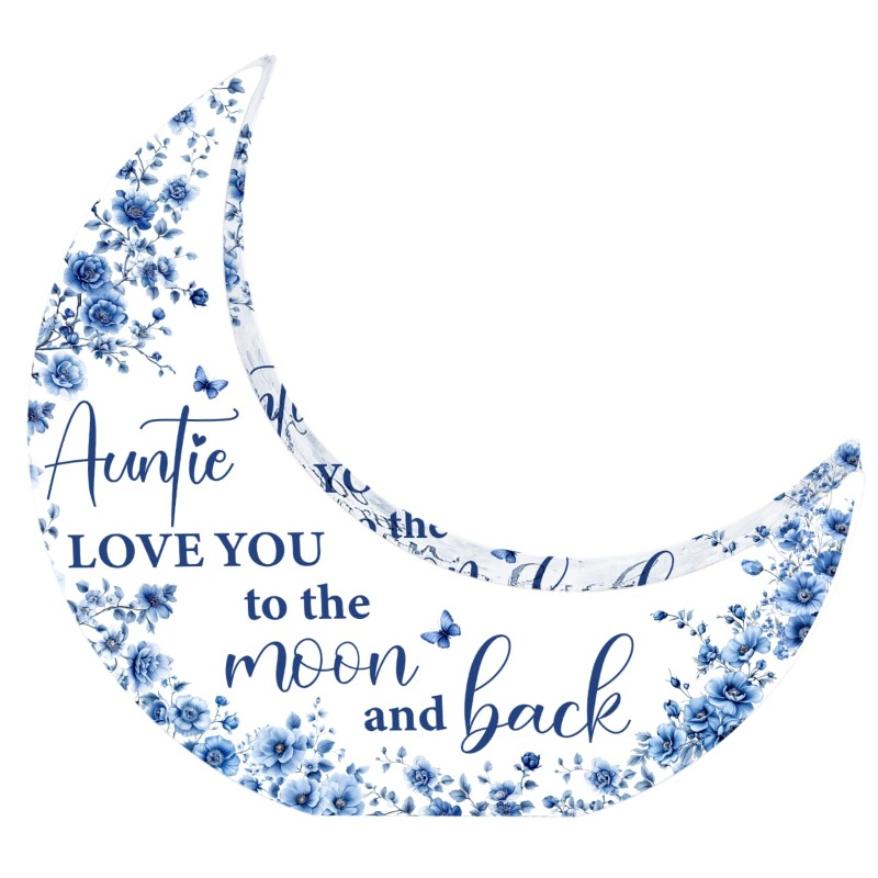 TEMU [2d Flat] Auntie Gifts, Mother's Day Birthday Gifts For Mom, Moon Acrylic Desk Decorations, Retirement Appreciation Gift For Women Aunt Auntie,