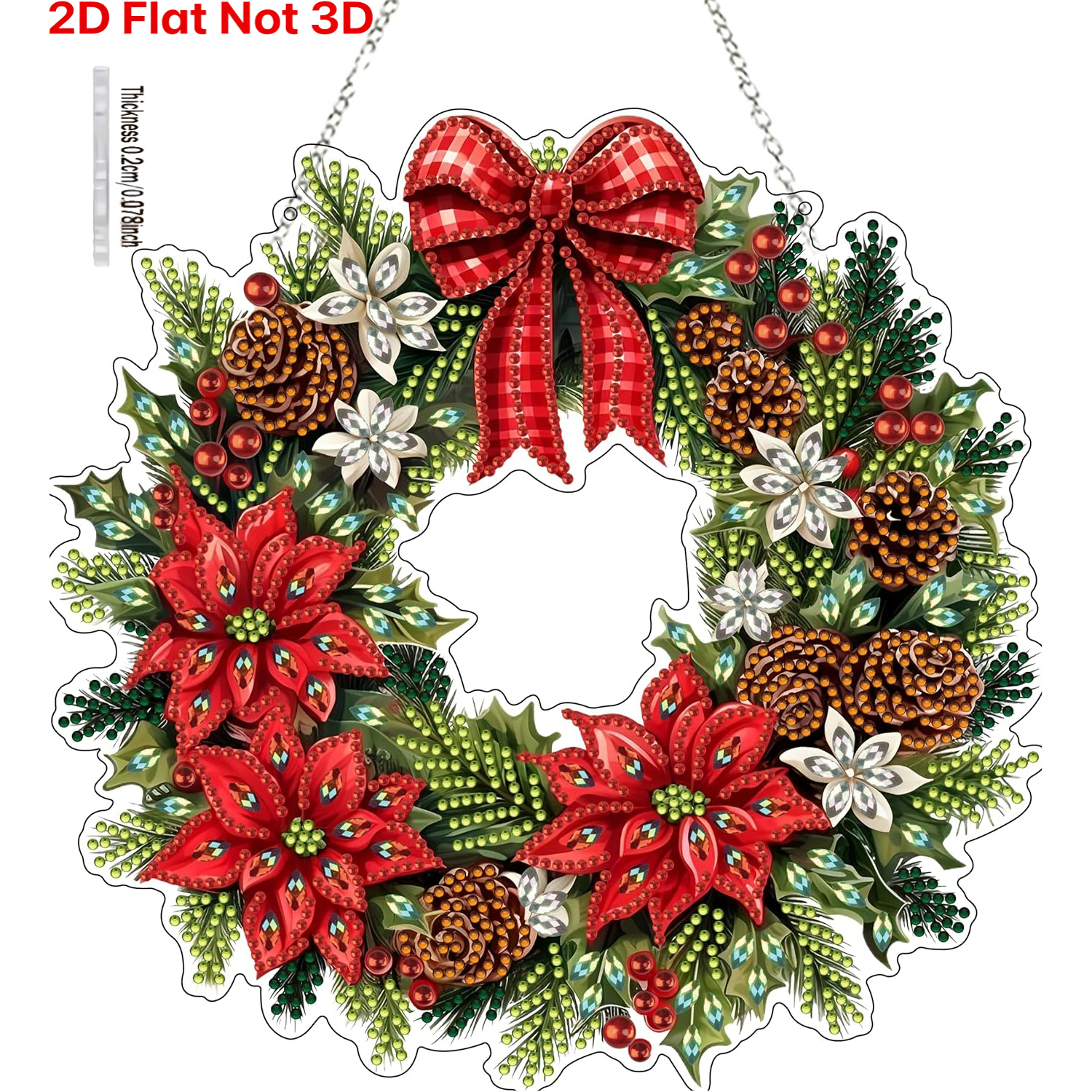 TEMU 2d Flat Plane Diy Single-sided Adult Hanging Kit, Special-shaped Rhinestones, Diy Acrylic Painting Window Pendant Home Garden Wall Hanging Kit