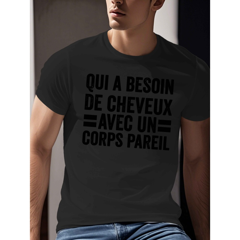 

T-shirt à manches courtes pour hommes, et français, haut de t-shirt d'été