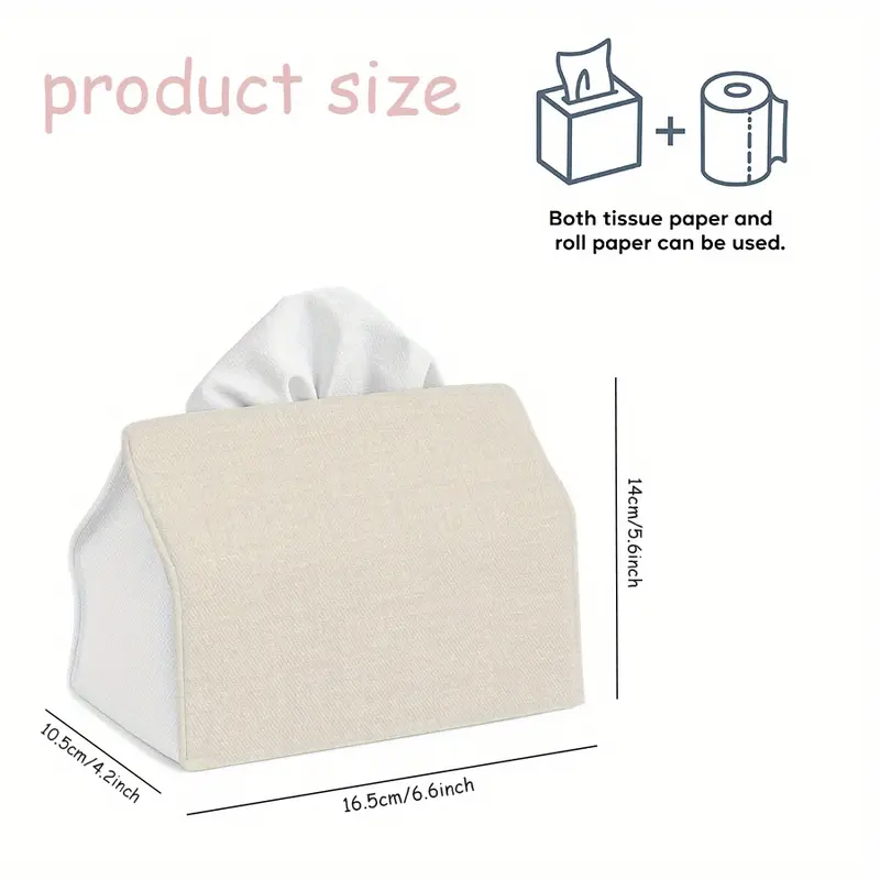elegant modern white beige tissue box with lid decorative storage organizer for home christmas durable multi purpose napkin dispenser square design with rounded edges beige fabric cover for room bedroom decor stylish party tissue box with beige lid compact and functional for tissues ideal for festive and everyday use decorative tissue box cute tissue box holder vintage tissue box decorative tissue box holder Product details 2