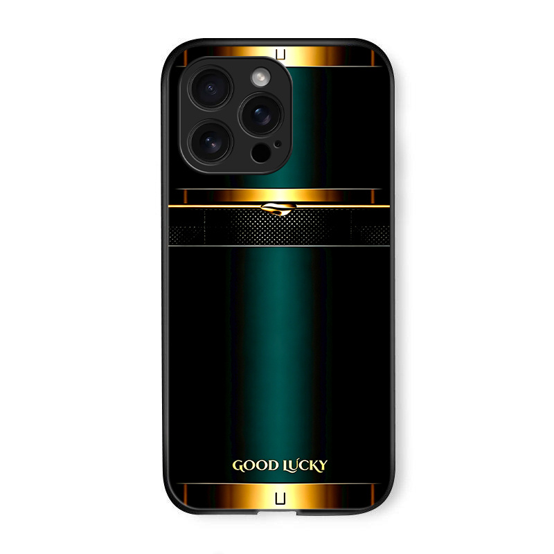 TEMU Phone Case - 2d Flat For Iphone 17 Air 17 16 15 14 13 12 11pro 15 14 Plus 13 12 Mini New Luxury Golden Pattern Glass Phone Case With Anti-slip