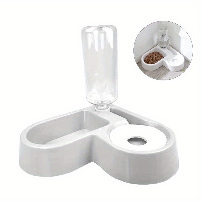 

Double Bowl - Pet Water And Set With Automatic Water Bottle, Pet Feeding Bowl Suitable For Cats And Small Dogs