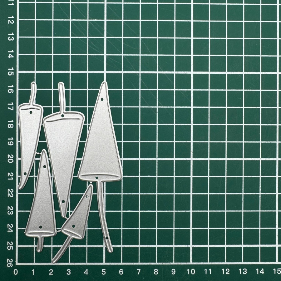 Image of Metal Cutting Dies In Of Crooked Fir Trees For Scrapbooking, Card Creation, Stencils, And Embossing Craft Decoration