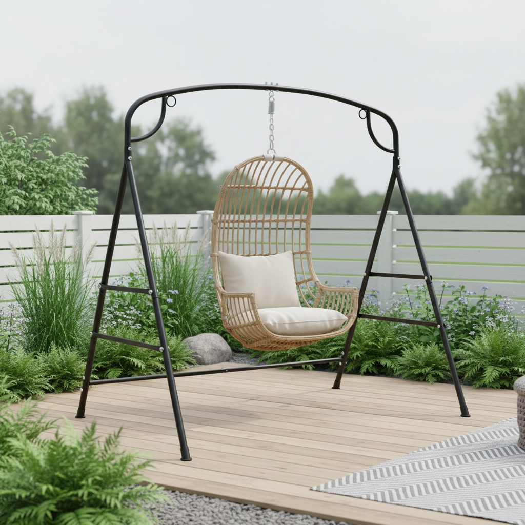 TEMU Lifezeal Swing Frame Heavy-duty Hammock Metal Stand W/ 2-ring Design