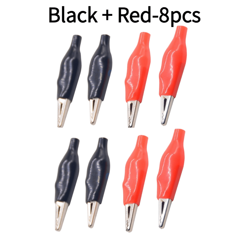 TEMU 8pcs-clamp Probe, In Black And Red Colors, Diy Electronic Device, Electrical Testing, Convenient Operation, Reliable Grip, Durable Clamp, Nylon
