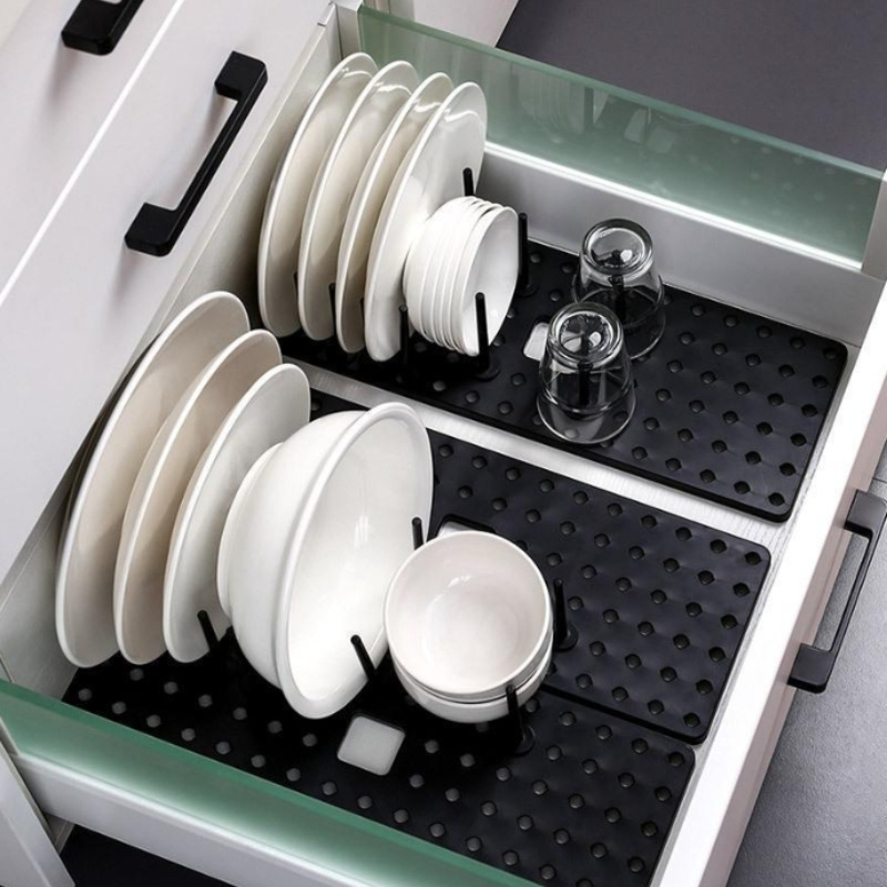 

Adjustable Kitchen Drawer Organizer Tray - Customizable Storage Solution For Food Containers, Cookware & Utensils