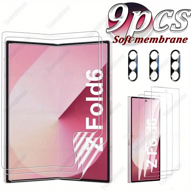 E-shop 3+3+3 Stück Großbildschirm High-Definition Soft Film + 3 Stück Rückkamera Schutzfolie + 3 Stück High-Definition Panzerglas Displayschutzfolie