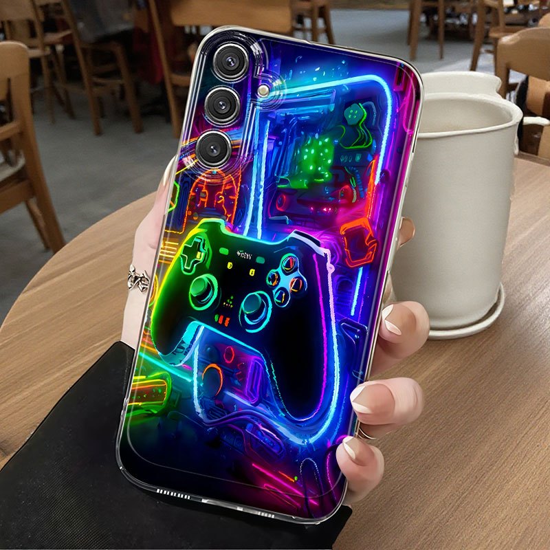 TEMU Custodia per Telefono: Design Neon Controller, -Caduta, Copertura Completa in TPU, Compatibile con for Galaxy A02, A03S, A04, A05S, A06, A13,