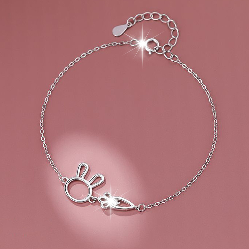 TEMU 1pc Women's Fashion Bracelet, Spring/summer Light Luxury Carrot Rabbit Bracelet, Synthetic Synthetic Zirconia Hollow-out Design Beaded Bracelet,