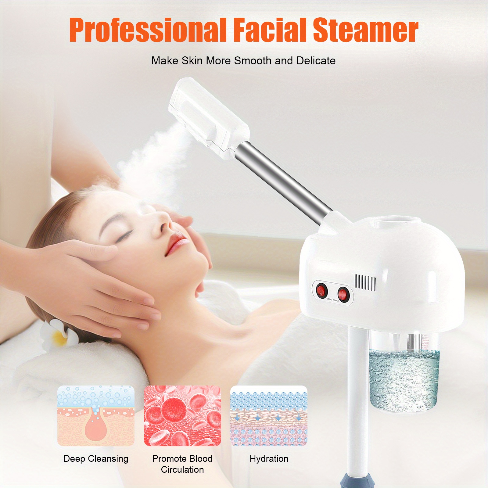 TEMU Spa Facial Steamer Sauna Beauty Equipment Skin Care Ozone Machine-suitable Gifts For And Mothers