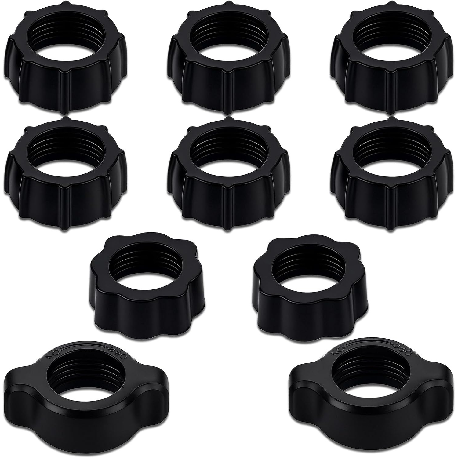 TEMU 10 piezas de tuerca de apriete para reemplazo de anillo adaptador fijo de rótula roscada para soporte de coche, anillo de apriete, piezas de