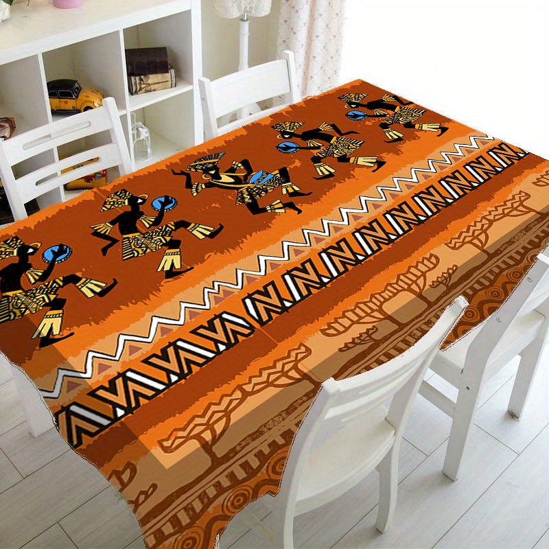 

1pc Nappe à de de africain, Housse de table rectangulaire en tissé en , Décoration de salle à décorative les fêtes et les rassemblements