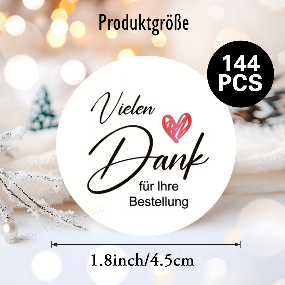 E-shop 48 Stück/144 Stück "Danke für Ihre Bestellung" Aufkleber, Vermittelt eine Freundliche Dankbare Stimmung, Ideal für Geschenkverpackungen,