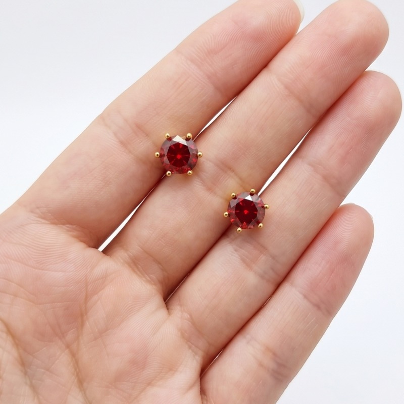 Women's Luxury Style Moissanite Copper Earrings