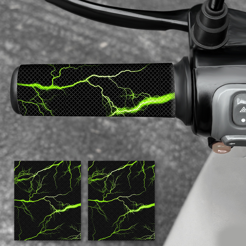2 bucăți Autocolante pentru Mânere de Motocicletă Lightning, Decalcomanii din Vinil Impermeabile și Antiderapante, Potrivite pentru Biciclete și Scutere Modificate, Potrivire Universală
