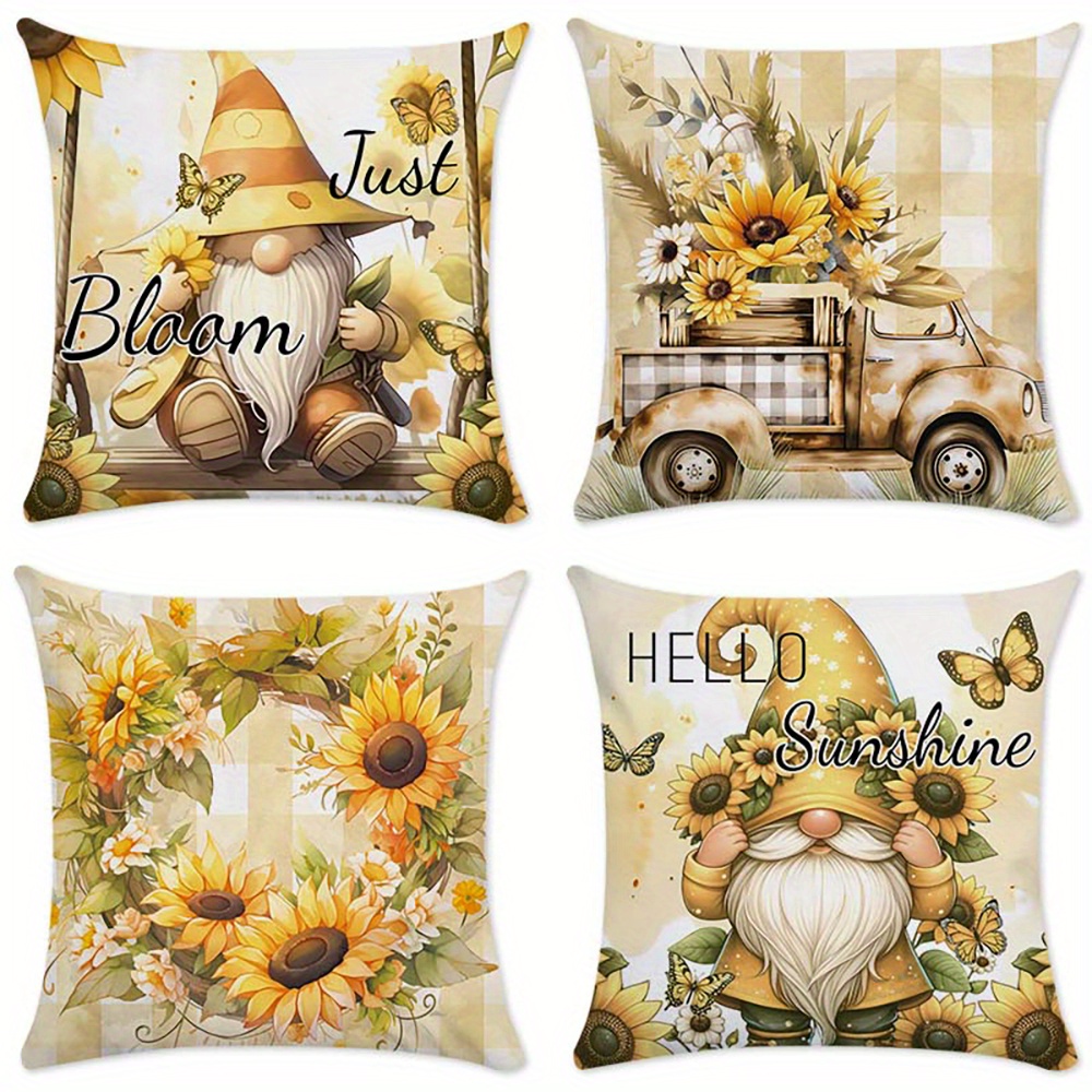 

4pcs Cushion Covers, , Zippered , Washable, For And Use, 17.7x17.7