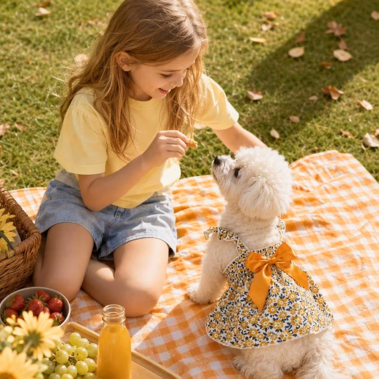 1pc small dog summer dress floral printed ruffle strap pet cami dress with back bow cute puppy clothes for bichon poodle daily outfit Product details 22
