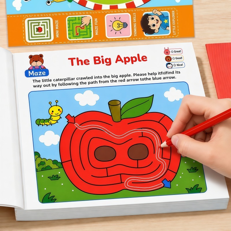 60-Page Maze Game Book for Fun Learning