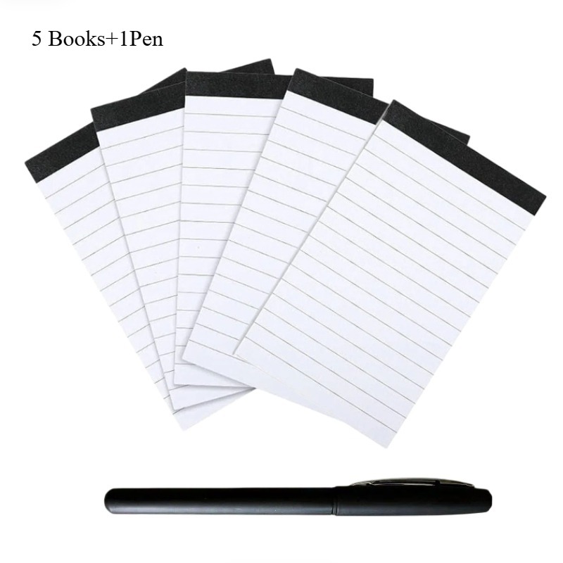 TEMU 5pcs Notepad, Lined Notebook And A Writing Pen, Writing Pad, 3 X 5 Inch Lined Writing Notepad, Each, Ideal For School, Office, Study Supplies,