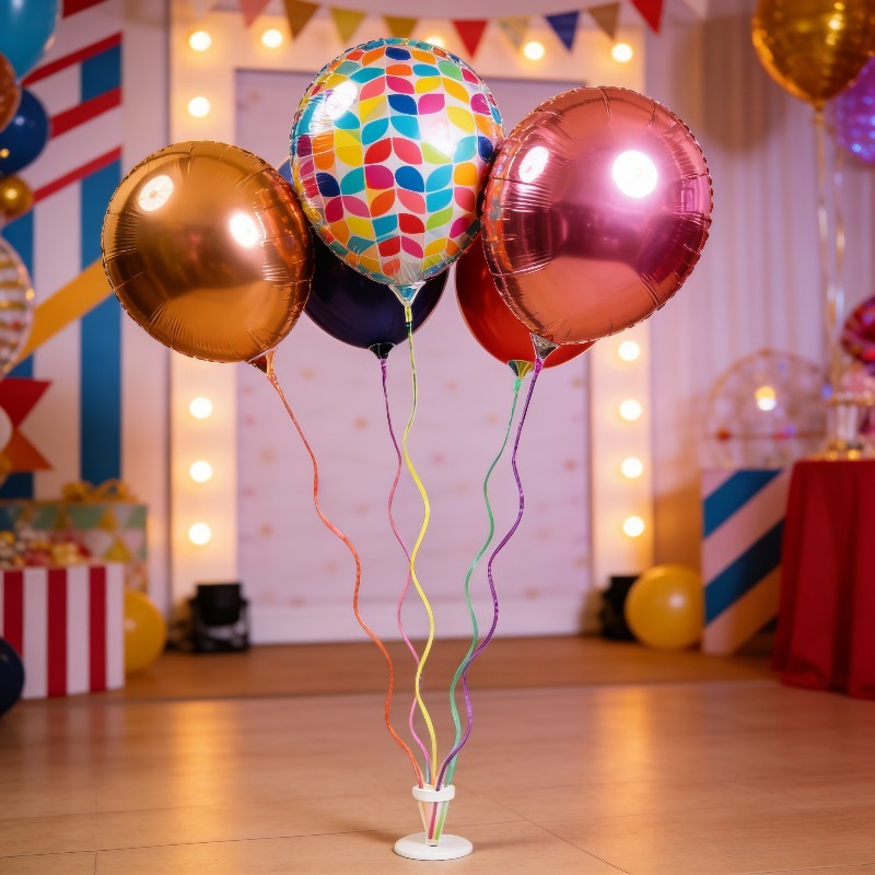 TEMU 1pc Multicolor/ Spiral Balloon Stand With Adhesive Base, Balloon Additions, Adjustable Tabletop Balloon Tree Holder With Spiral Rod Design For