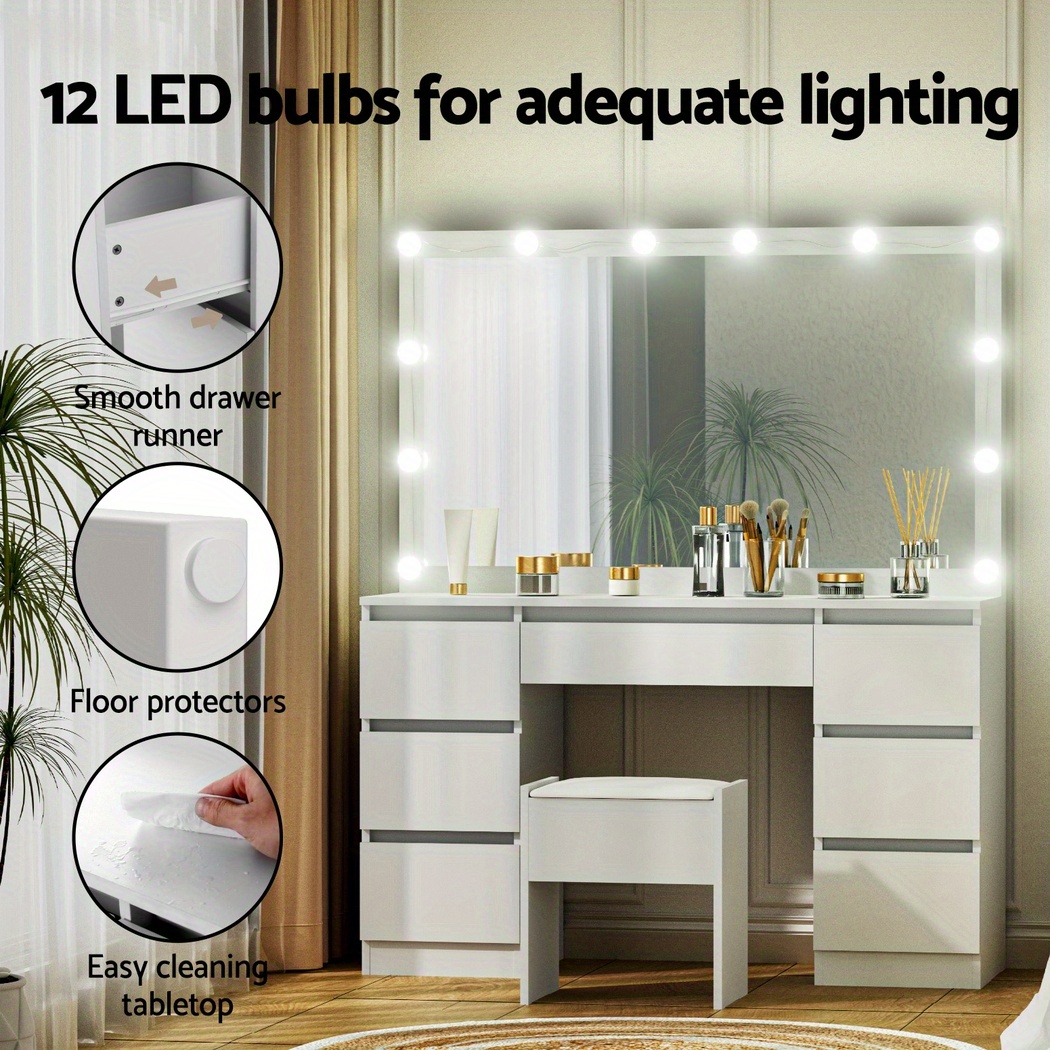 dressing table with stool 12 led lights Product details 4