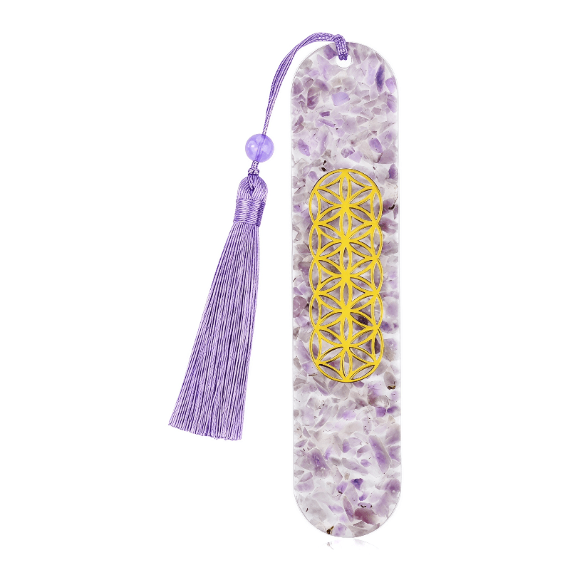 TEMU Natural Amethyst Flower Of Life Tassel Bookmark For Reading Enthusiasts, Stationery Collectors, And Unique Gifts. Graduation Season Gift. Home,