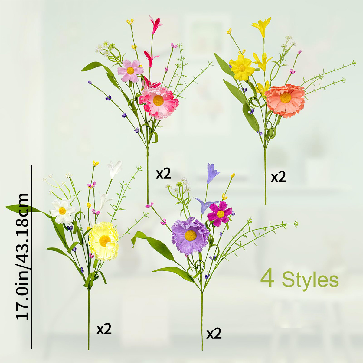 Image of 8pcs Vibrant Artificial Spring Flowers - 17" Daisy & Stems In For Home Decor, Weddings, And Holidays - Perfect For Mother's Day, Easter, Graduation, And Memorial Day, Artificial Outdoor Flowers