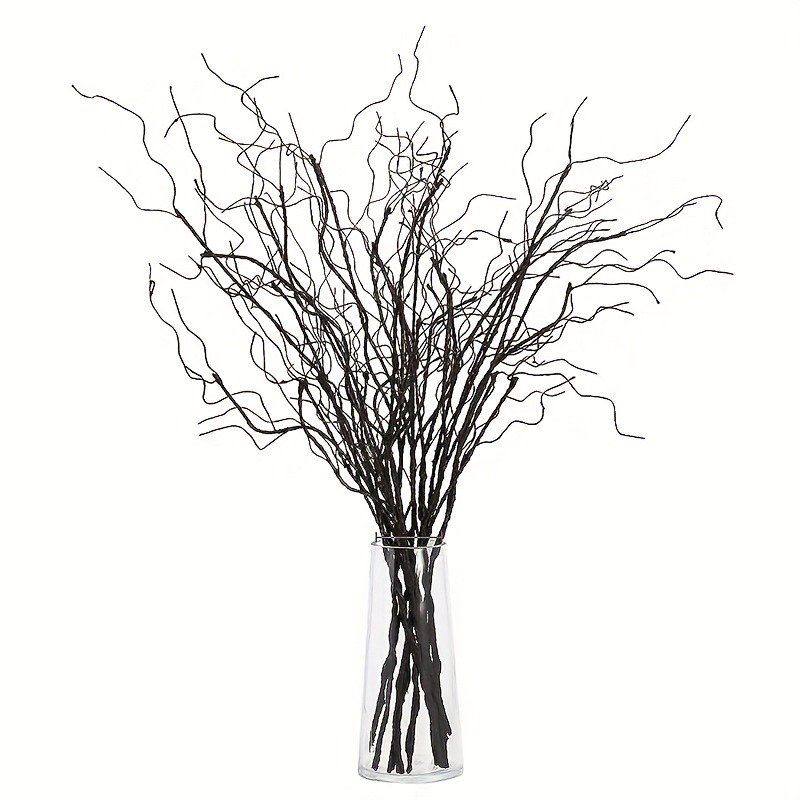 TEMU 10pcs Realistic Dried Vine Willow Branches Decorative Dried Artificial Twigs, Stick Vintage Grapevine/stem Green Plant Vase Home Farmhouse Decor