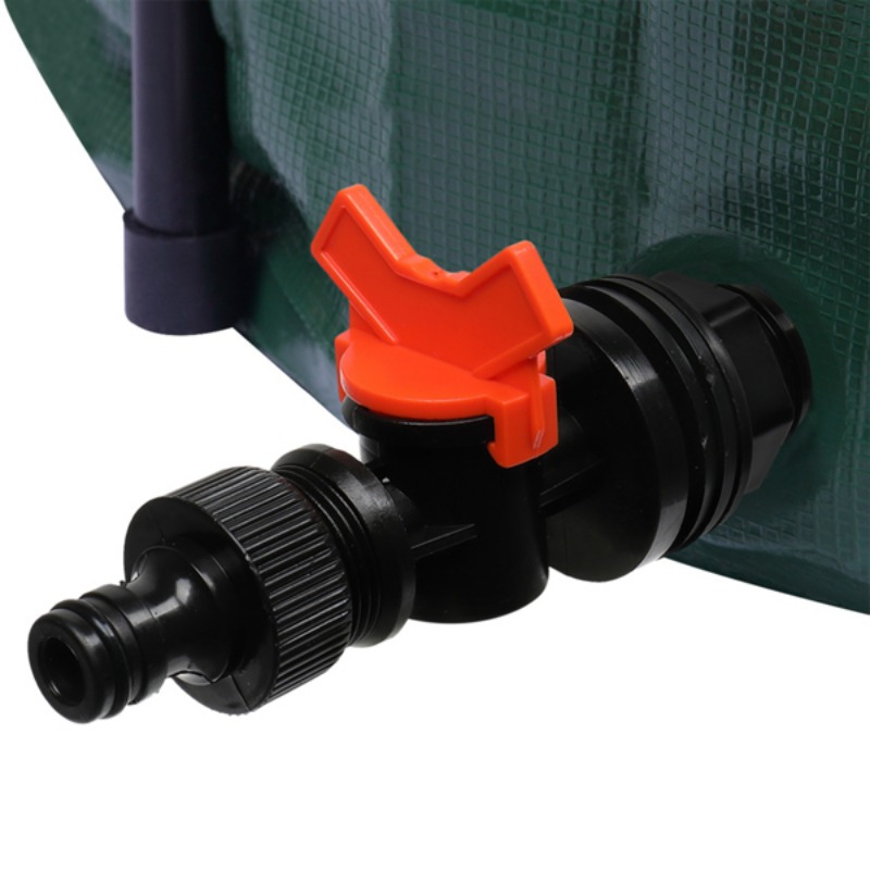 300 Gallon Portable Collapsible PVC Water Storage Tank Green Outdoor Rainwater Collector for Gardening and Car Washing