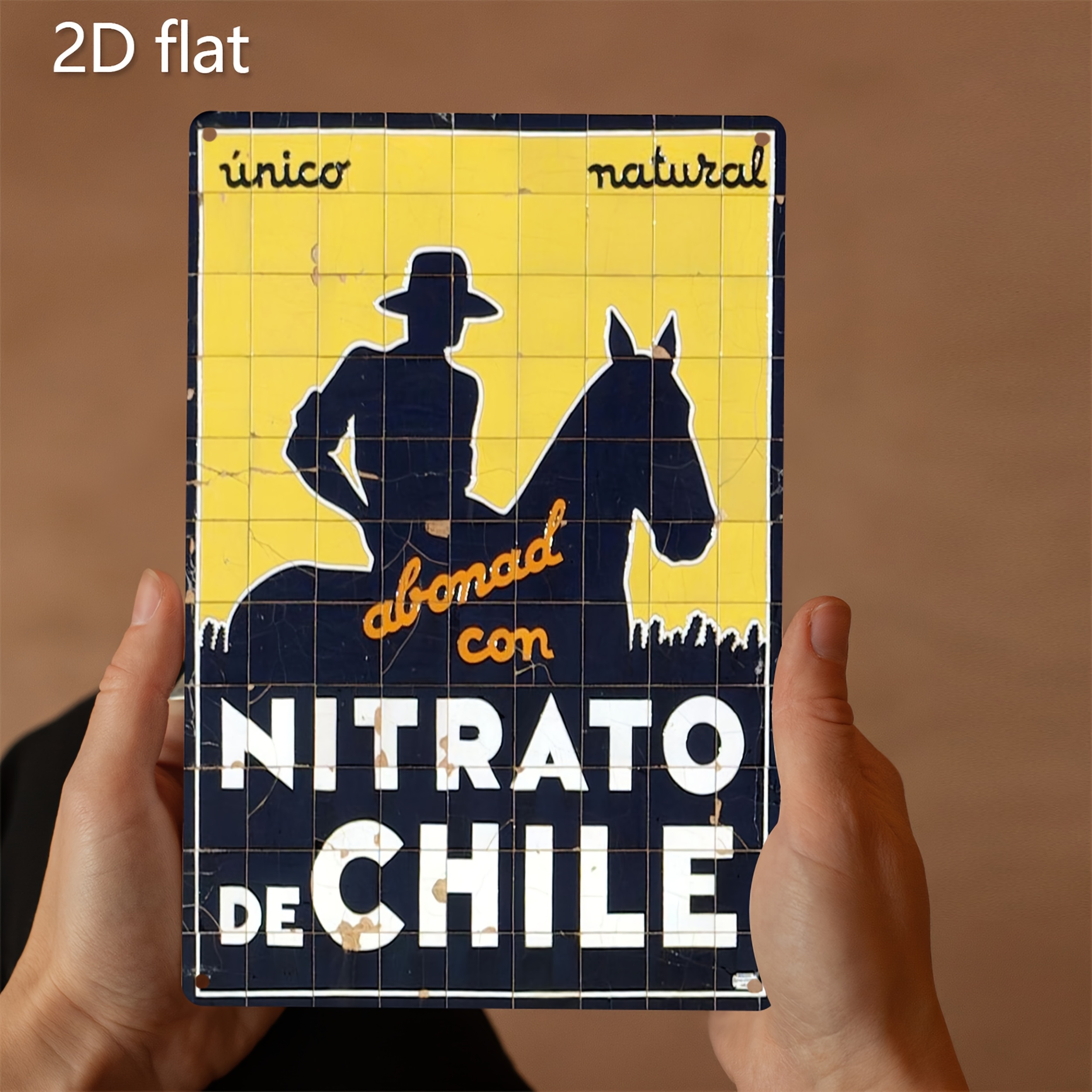 TEMU 2D - 1 pieza de Letrero Metálico Vintage de Fertilizante de Nitrato de Chile - de Pared de Latón, Pre-Perforado y Resistente a , Adecuado para