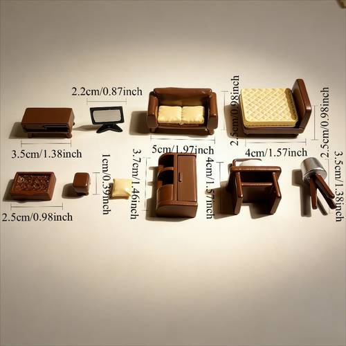 10pcs set resin dollhouse furniture model suitable for dollhouse toy house mini garden gnome decoration accessories