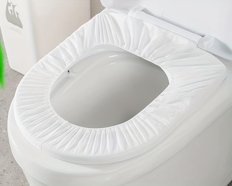 10pcs Disposable Toilet Seat Covers, Waterproof And Dustproof, Non-Woven, Individually Packed - Hygienic And Convenient for Travel And Public Toilets