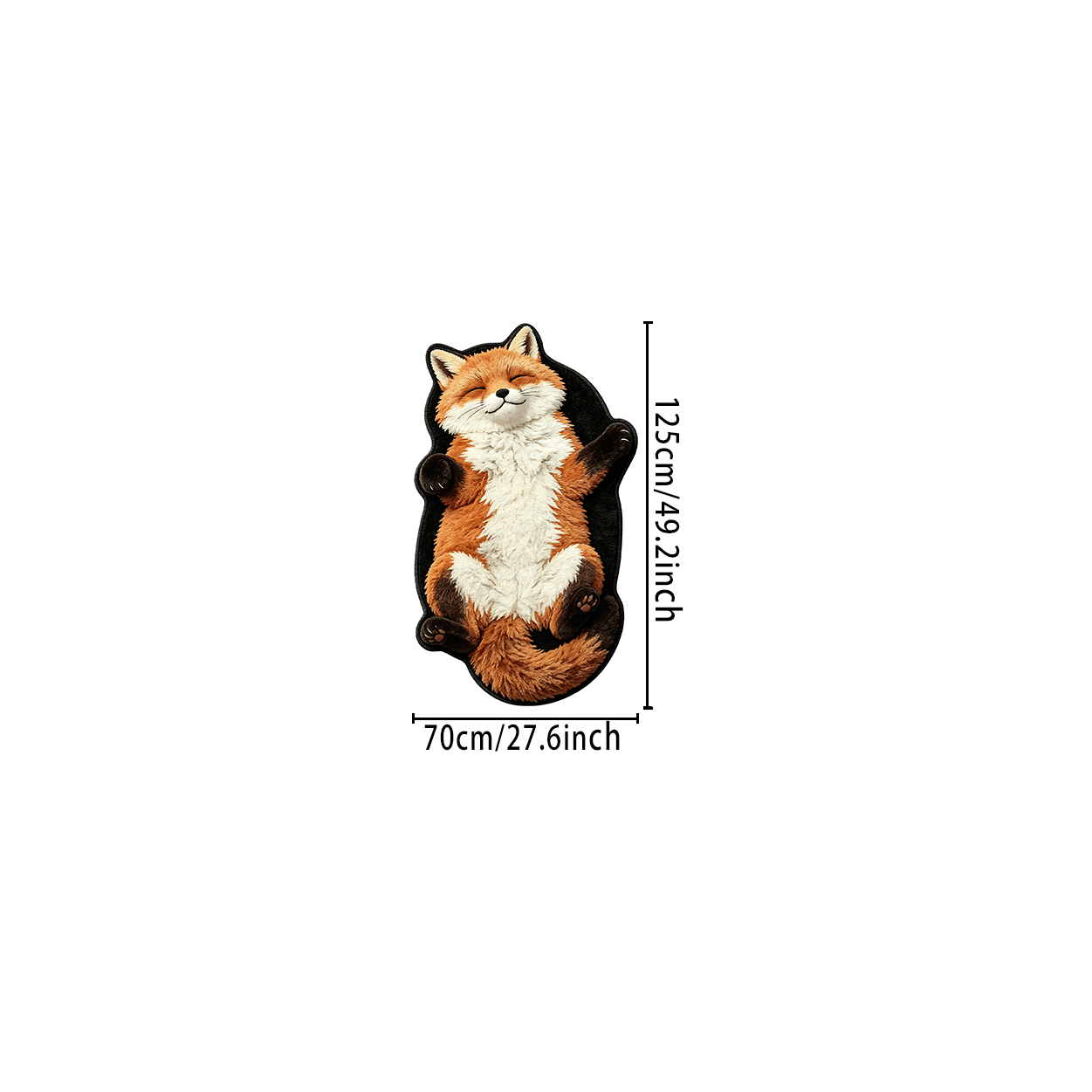 TEMU Pointed Plastic Bottom Imitation Cashmere, Thickness 12.1mm 1pc, 2d Painting Red-brown Anti-slip Irregular Carpet, Soft Cute Shaped Floor Mat,