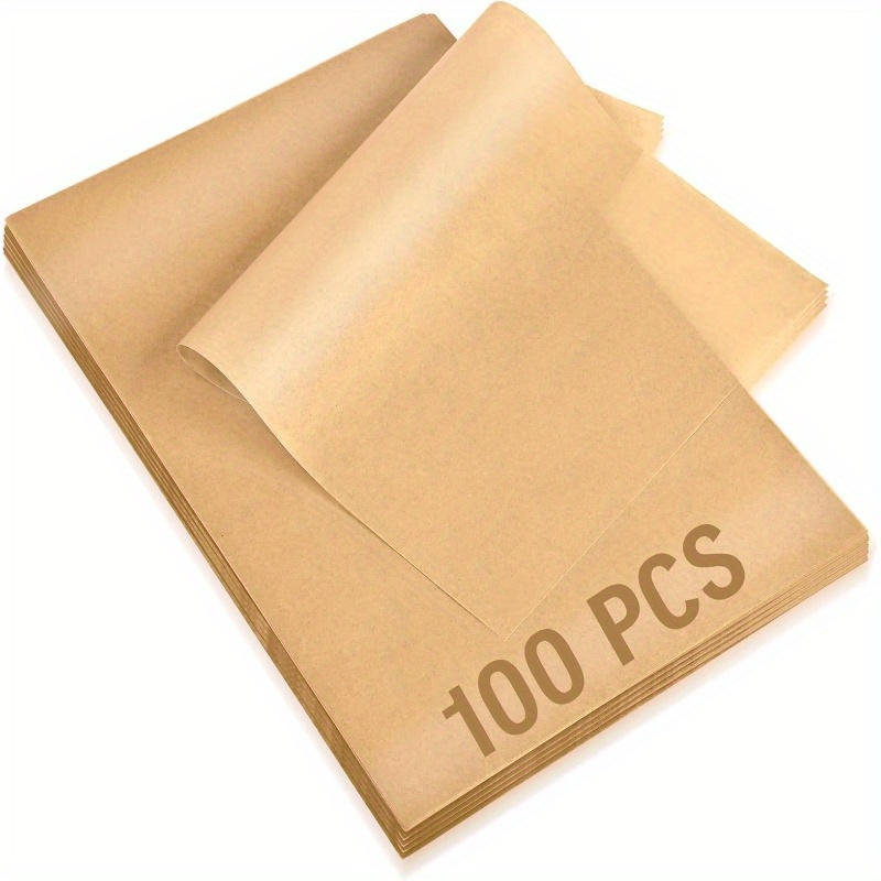 100pcs Unbleached Wax Paper, 6x8 Inches, Baking Paper, For Bbq, Air Fryer, Steaming, For Bread, Cake, - Essential Kitchen Supplies